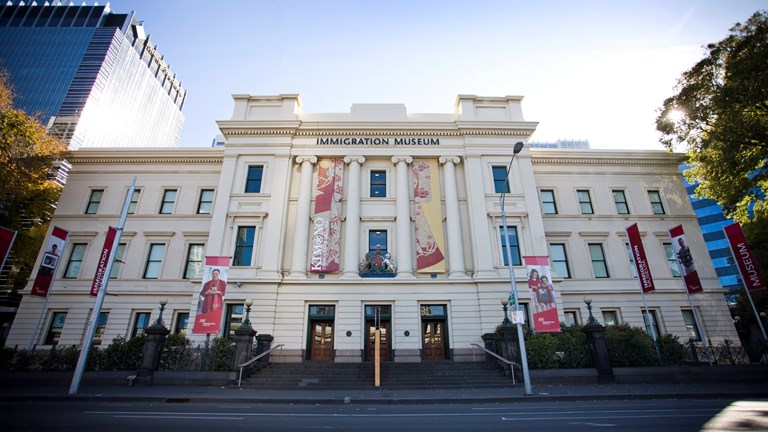 Immigration Museum from Flinders Street in afternoon