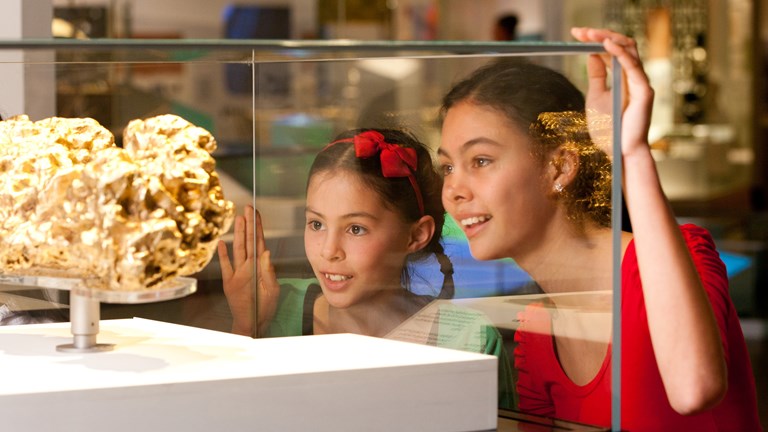 Girls looking into case