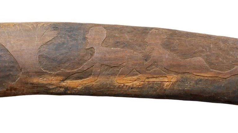 detail if a decorated boomerang