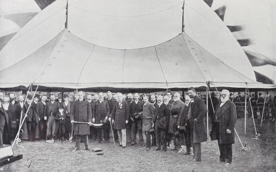 Turning the first sod of the Outfall Sewer, Werribee, 19 May 1892