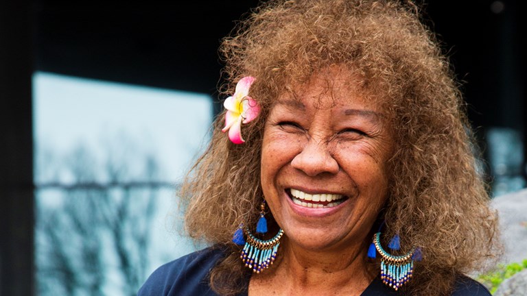 A smiling woman