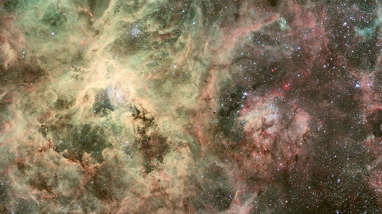 Yellow and pink swirl of star light